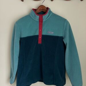 Columbia Teal and Dark Blue Fleece Jacket